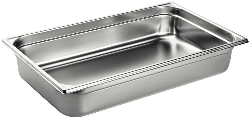 bac gastronorme plein inox - sans anse - GN 1/1 profondeur 10 cm