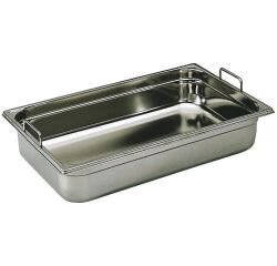 bac gastronorme plein inox - avec anses fixes - GN 1/1 profondeur 10 cm