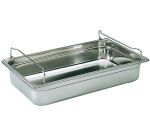 bac gastronorme plein inox - avec anses panier - GN 1/1 profondeur 10 cm