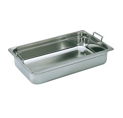 bac gastronorme plein inox - avec anses escamotables - GN 1/1 profondeur 6.5 cm