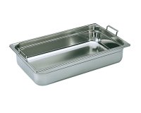 bac gastronorme plein inox - avec anses escamotables - GN 1/1 profondeur 10 cm