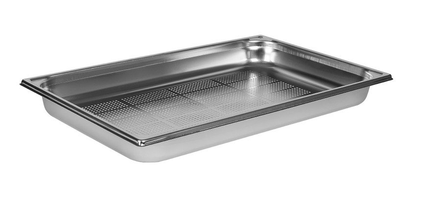 bac gastronorme perforé inox - sans anse - GN 1/1 profondeur 5.5 cm
