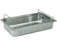 bac gastronorme perforé inox - avec anses panier - GN 1/1 profondeur 15 cm