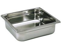 bac gastronorme plein inox - sans anse - GN 2/3 profondeur 4 cm