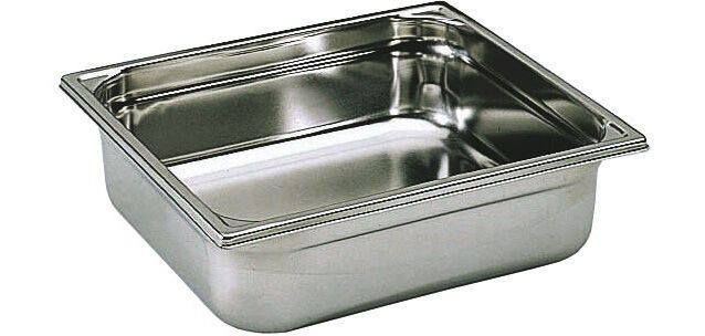 bac gastronorme plein inox - sans anse - GN 2/3 profondeur 6.5 cm
