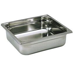 bac gastronorme plein inox - sans anse - GN 2/3 profondeur 15 cm