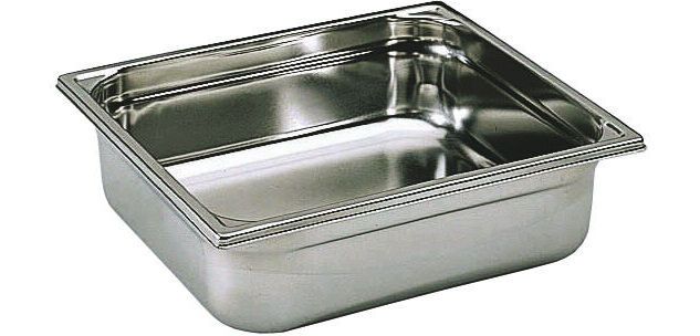 bac gastronorme plein inox - sans anse - GN 2/3 profondeur 200 cm