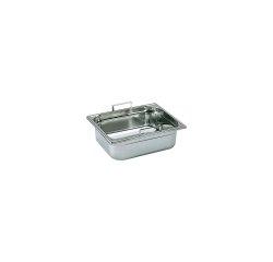 bac gastronorme plein inox - avec anses escamotables - GN 1/2 profondeur 15 cm