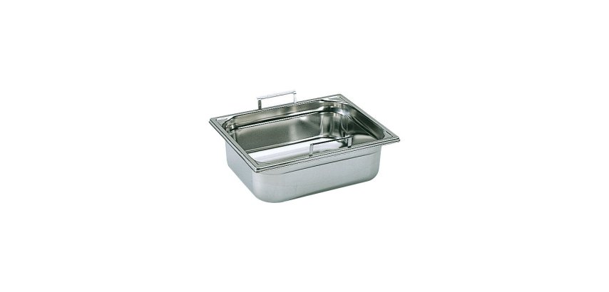 bac gastronorme plein inox - avec anses escamotables - GN 1/2 profondeur 10 cm