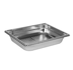 bac gastronorme perforé inox - sans anse - GN 1/2 profondeur 6.5 cm