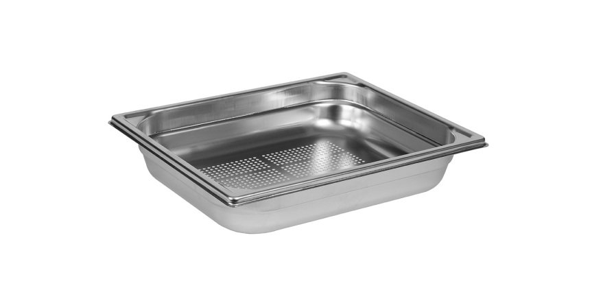 bac gastronorme perforé inox - sans anse - GN 1/2 profondeur 6.5 cm