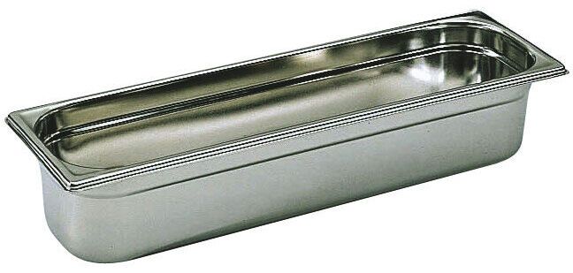 bac gastronorme plein inox - sans anse - GN 2/4 profondeur 6.5 cm