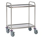 chariot de service - 2 plateaux 80x50 cm - sans galerie