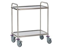 chariot de service - 2 plateaux 80x50 cm - sans galerie