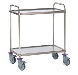 chariot de service - 2 plateaux 80x50 cm - sans galerie