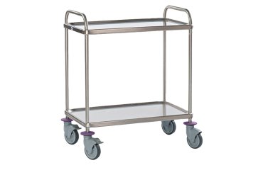 chariot de service - 2 plateaux 80x50 cm - sans galerie