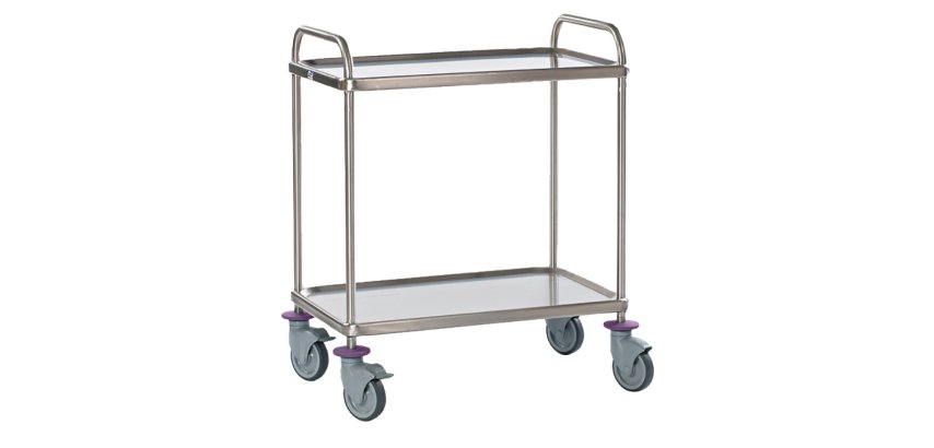 chariot de service - 2 plateaux 80x50 cm - sans galerie