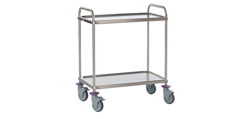chariot de service - 2 plateaux 80x50 cm - sans galerie