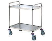 chariot de service démontable - 2 plateaux 80x50 cm - sans galerie
