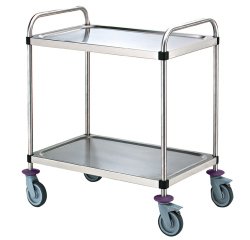 chariot de service démontable - 2 plateaux 80x50 cm - sans galerie