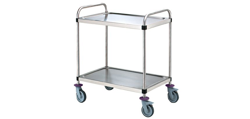 chariot de service démontable - 2 plateaux 90x50 cm - sans galerie