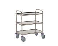 chariot de service - 3 plateaux 90x55 cm - sans galerie