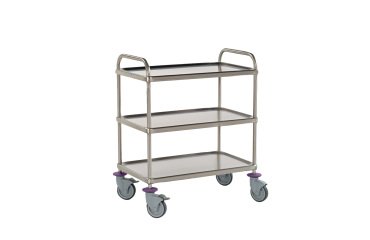 chariot de service - 3 plateaux 90x55 cm - sans galerie