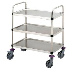 chariot de service démontable - 3 plateaux 90x50 cm - sans galerie