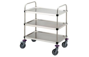 chariot de service démontable - 3 plateaux 90x50 cm - sans galerie