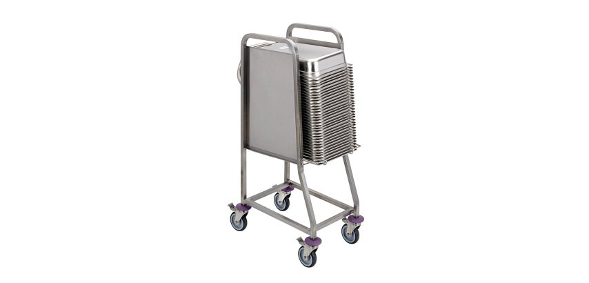 Ergo chariot de stockage et transport pour bacs ou couvercles inox - GN 1/1 entrée 325 mm
