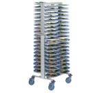 système de stockage d'assiettes garnies - mobile dos à dos 2x14 niveaux