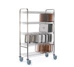 chariot de stockage/égouttage pour bacs - modèle 4 niveaux