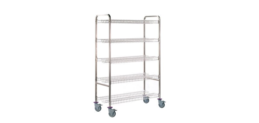 chariot de stockage/égouttage pour bacs - modèle 4 niveaux