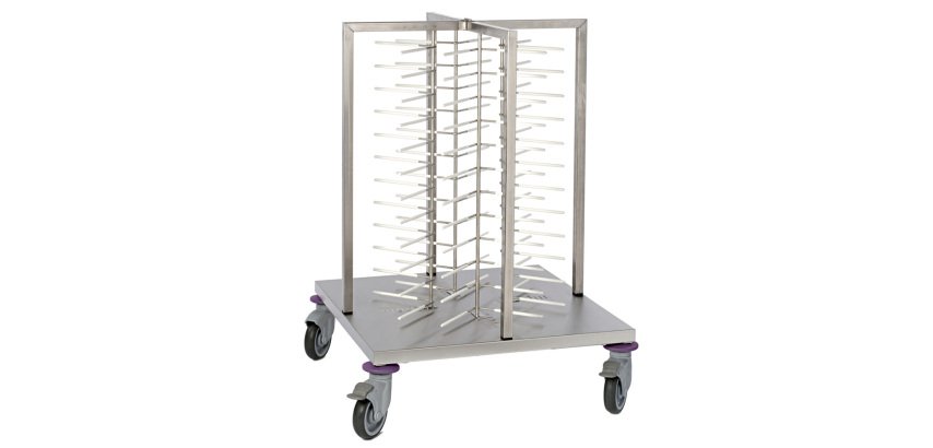 chariot de stockage modulable pour assiettes garnies - petit modèle