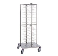 chariot de stockage modulable pour assiettes garnies - grand modèle