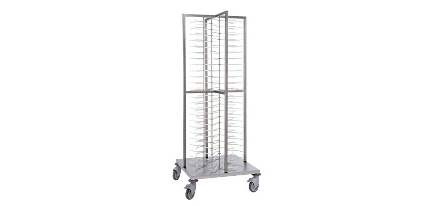 chariot de stockage modulable pour assiettes garnies - grand modèle