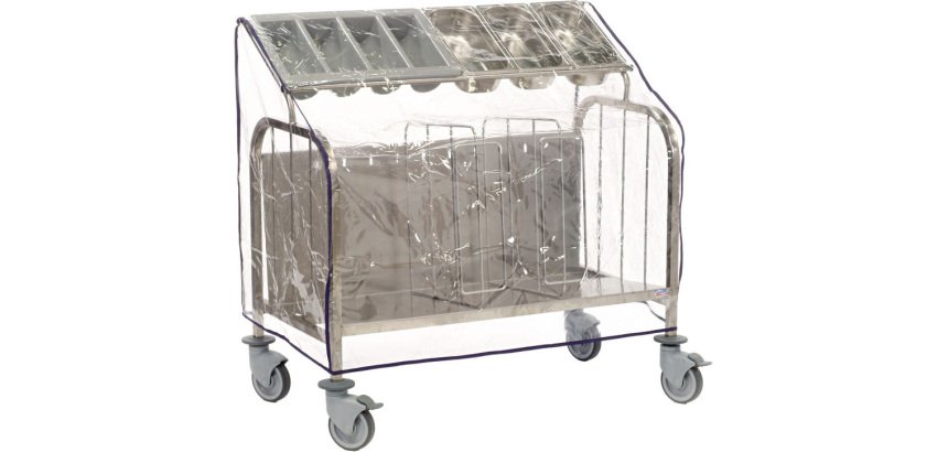 housse de protection alimentaire pour chariots à assiettes et couverts - petits modèles