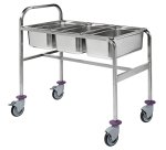 chariot cuvier standard pour 1 GN 2/1 + 1 GN 1/1 ou 3 GN 1/1