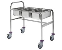 chariot cuvier standard pour 1 GN 2/1 + 1 GN 1/1 ou 3 GN 1/1