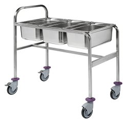 chariot cuvier standard pour 1 GN 2/1 + 1 GN 1/1 ou 3 GN 1/1
