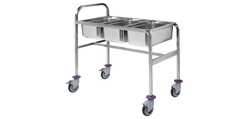 chariot cuvier standard pour 1 GN 2/1 + 1 GN 1/1 ou 3 GN 1/1