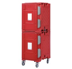 Sherpa conteneur isotherme multi-standard 2 modules avec roues - 346 L - avec échelle 600x400  9 niveaux