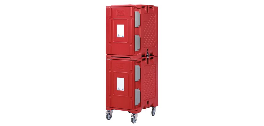 Sherpa conteneur isotherme multi-standard 2 modules avec roues - 346 L - avec échelle 600x400  9 niveaux