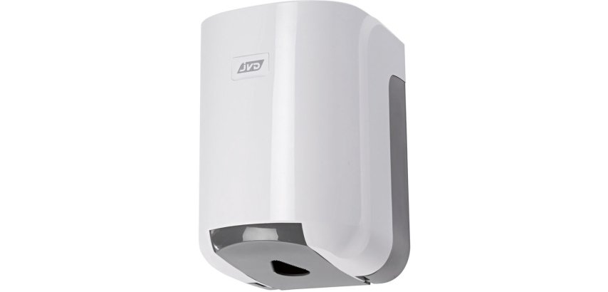 Distributeur essuie-mains coldis bobine tirage central plastique abs grand modèle clé fenêtre contrôle 22x22x31cm 450f