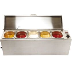 bain-marie à sauces pour 5 bacs GN 1/6