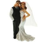 boîte de 2 sujets de mariage ""couple Venise"" H12 cm