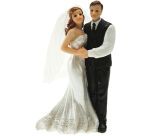 boîte de 2 sujets de mariage ""couple Venise"" H12 cm