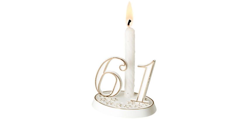 boîte de 10 bases blanches pour bougie et année de naissance