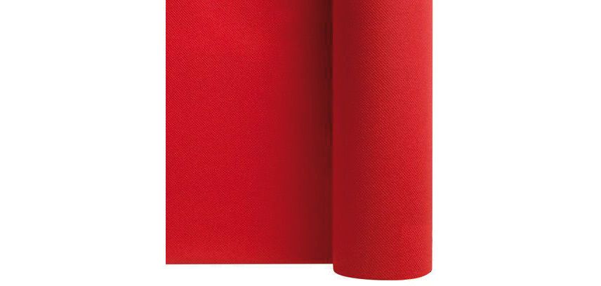 rouleau de nappe en non tissé de 25 mètres - largeur 1,20 m, rouge