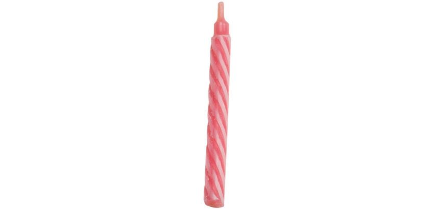 boîte de 100 bougies torsadées fines ø 6 H60 mm roses